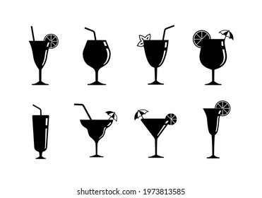 set of different delicious drink icons vector