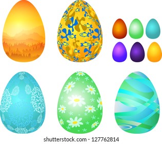 Set of different design of easter eggs