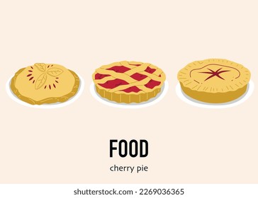 A set of different desserts with the words food on them