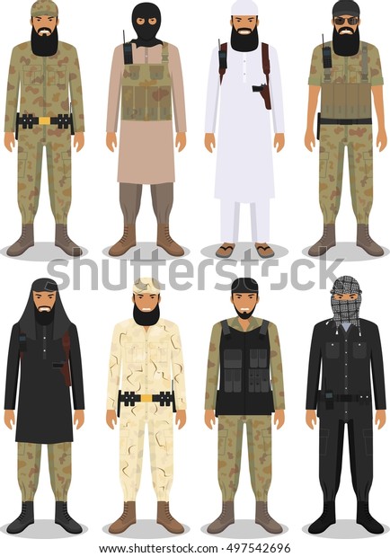 Set Different Detailed Illustration Arab Military Stock Vector Royalty 