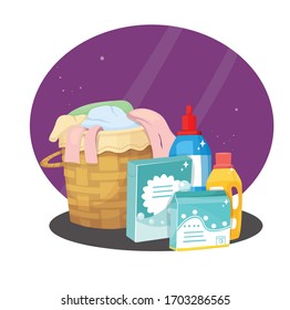 conjunto de diferentes detergentes ilustraciones vectoriales