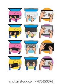 Set of different devices on white background, Vector illustration