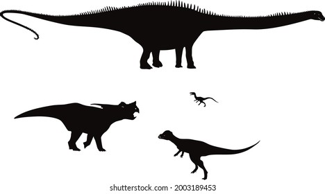 Set of different dinosaurs. Vector illustration