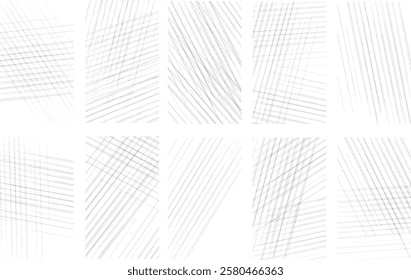  Set of different distressed black grain texture. Overlay line set stamp with grunge effect. Old damage grainy and scratches.