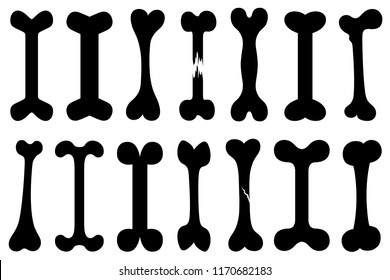 Set of different dog bones isolated on white