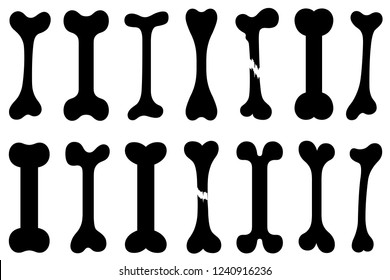 Set of different dog bones isolated on white