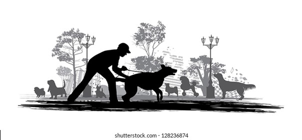 set of different dogs