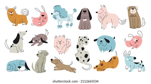 Set different doodle dogs