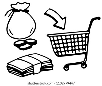 Set of different doodles illustration