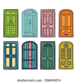 Set with different doors