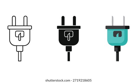 Conjunto de plugues elétricos diferentes
