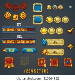 Set of different elements and symbols for web design and computer games