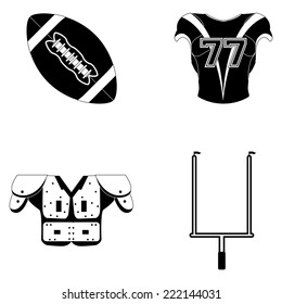 a set of different elements used in football