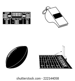 a set of different elements used in football