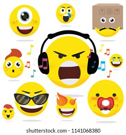 Set of different emoticons