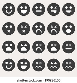 Set of different emoticons vector