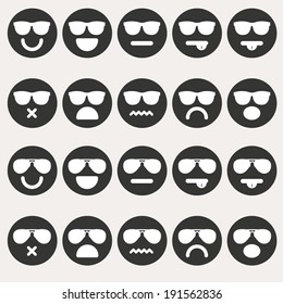 Set of different emoticons vector