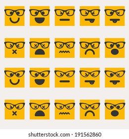 Set of different emoticons vector
