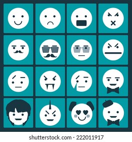 Set of different emoticons vector