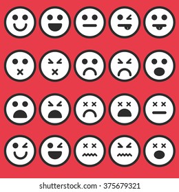 Set of different emoticons vector
