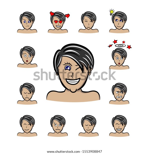 Set Different Emotions Male Character Man Stock Vector Royalty Free 1553908847 Shutterstock 4638