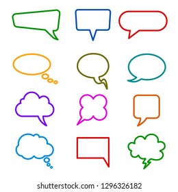 Set different empty speech bubble, chat sign - stock vector