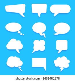 Set different empty speech bubble, chat sign icon - stock vector