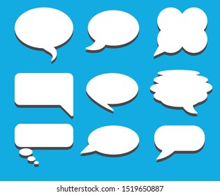 Set different empty speech bubble, chat sign icon - stock vector