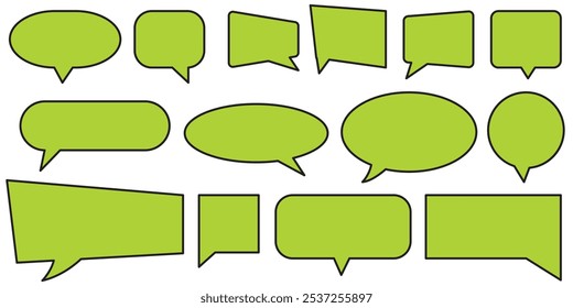 Set different empty speech discussion bubble icons, chat sign collection