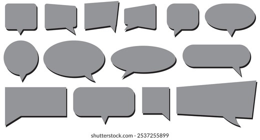 Set different empty speech discussion bubble icons, chat sign collection