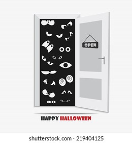 Set of different eyes in a dark room for your design