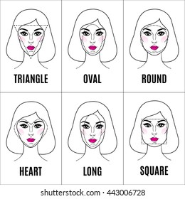 Set Different Face Shapes Collection Woman Stock Vector (Royalty Free ...