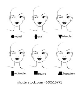 Set Different Face Shapes Collection Woman Stock Vector (Royalty Free ...