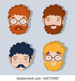 set different faces of fathers expression