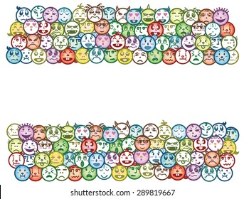Set of different facial emotions. Hand drawn vector.