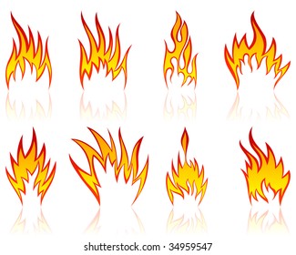 Set of different fire patterns for design use
