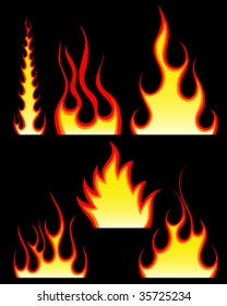 Set of different fire patterns for design use