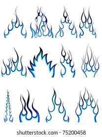 Set of different fire patterns for design use