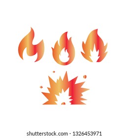 set of different fire vector illustration