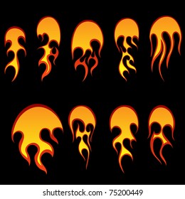 Set of different fireballs for design use