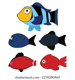 Set of different fishes vector file