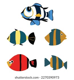 Set of different fishes vector file