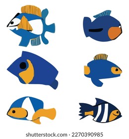 Set of different fishes vector file