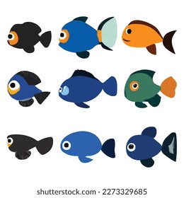Set of different fishes vector file