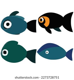 Set of different fishes vector file
