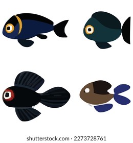 Set of different fishes vector file