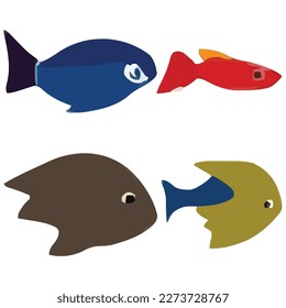 Conjunto de archivos vectoriales de peces diferentes