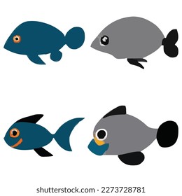 Set of different fishes vector file