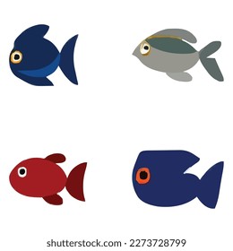 Conjunto de archivos vectoriales de peces diferentes