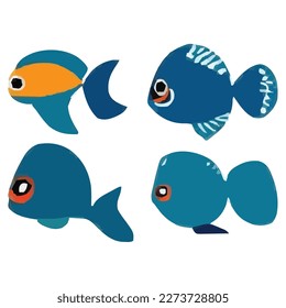 Conjunto de archivos vectoriales de peces diferentes